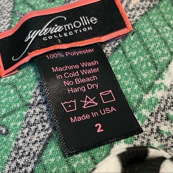 SylviaMollie Tracey Petal Blouse, Bold Maximalist Green/Black/Pink, size 2 - Picture 4 of 10